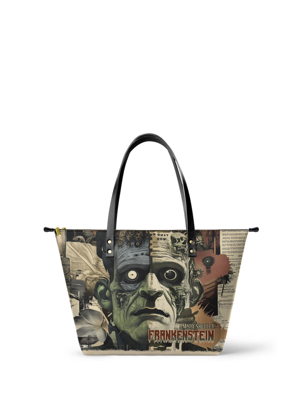 "Frankenstein" Old Parchment Leather Tote Bag