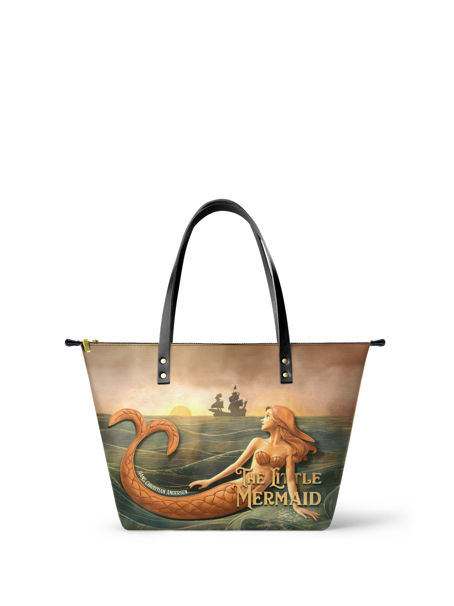 "Mermaid’s Sacrifice" Leather Tote Bag