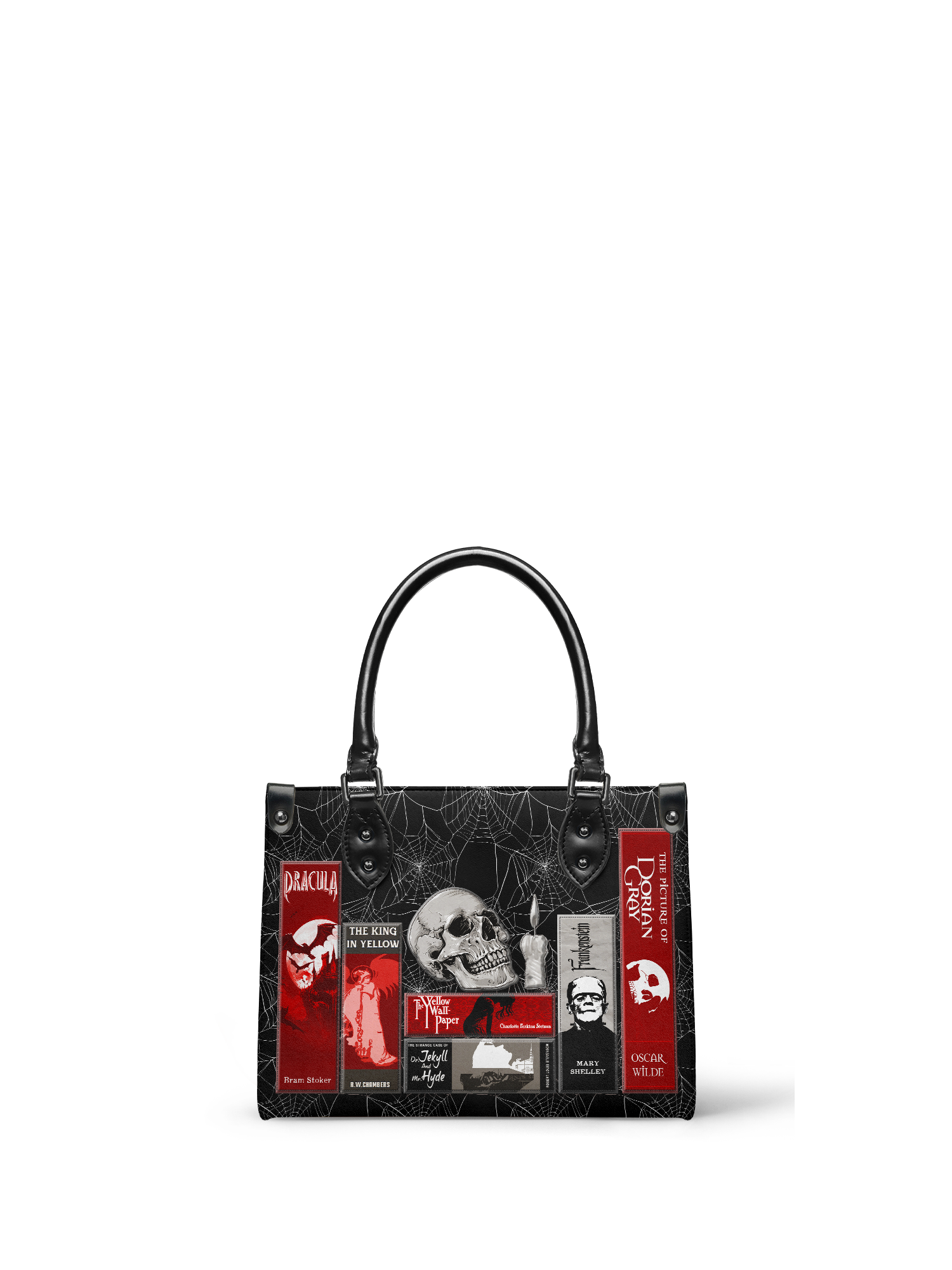 "The Codex of Gothic Tales" Black Widow’s Kiss - Black Interior - Small Leather Handbag