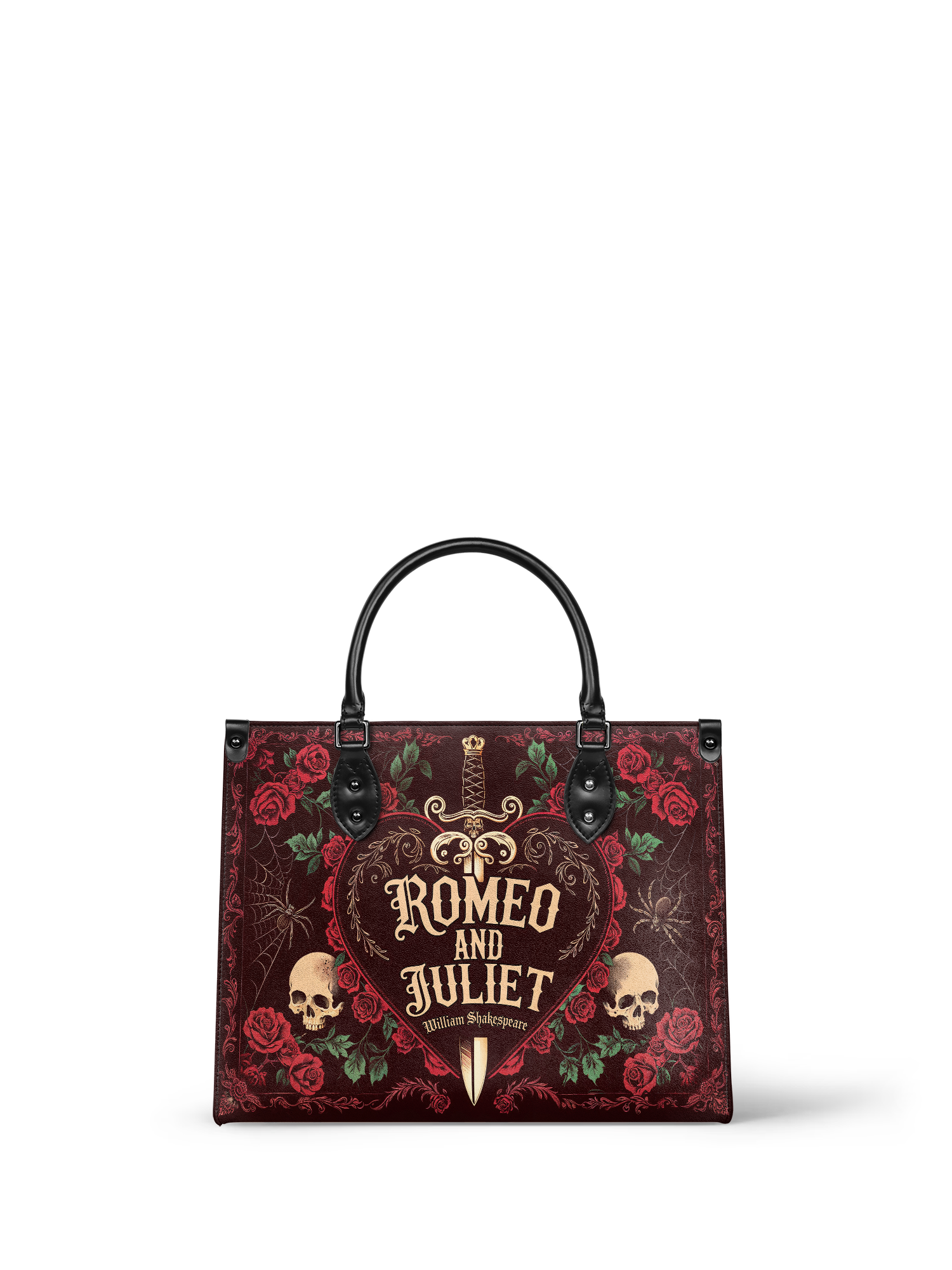 "Romeo And Juliet" Poison Rose - Black Interior - Leather Handbag