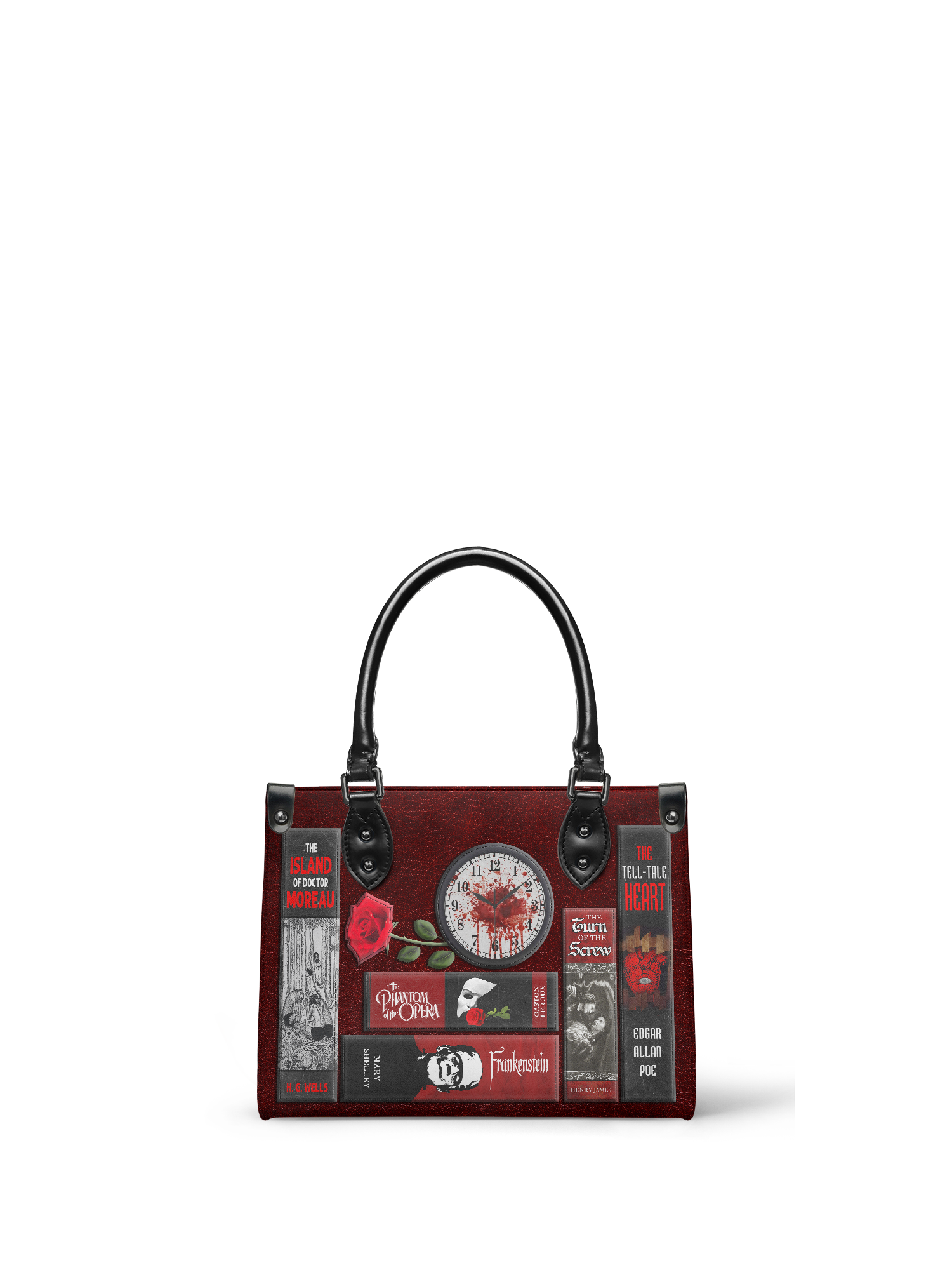 "The Crimson Codex" - Black Interior - Small Leather Handbag