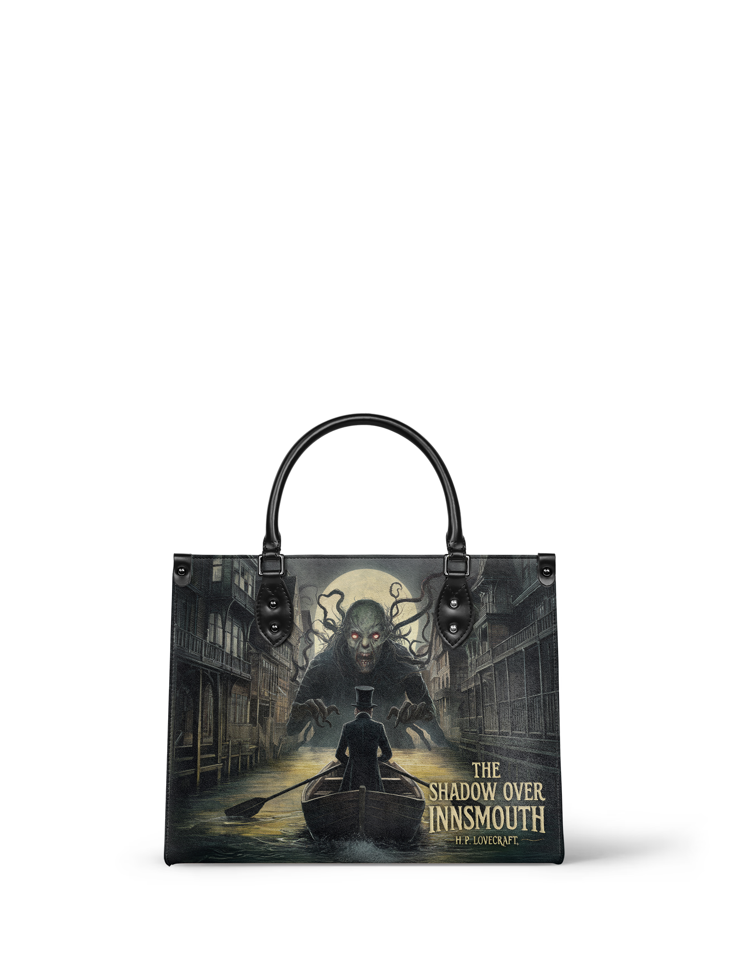 "The Shadow Over Innsmouth" - Black Interior - Leather Handbag