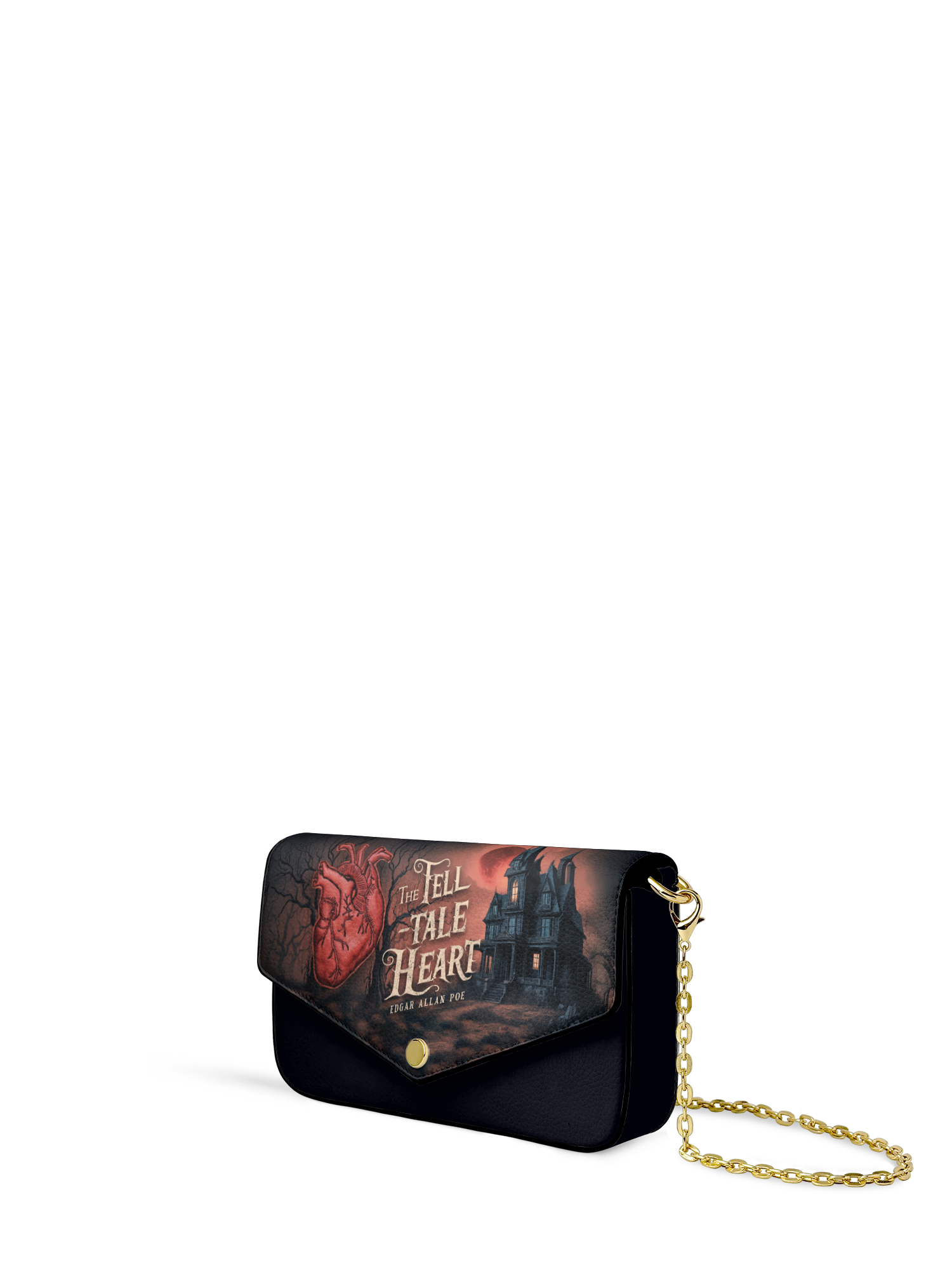 "The Tell-Tale Heart" Envelope Chain Crossbody Bag