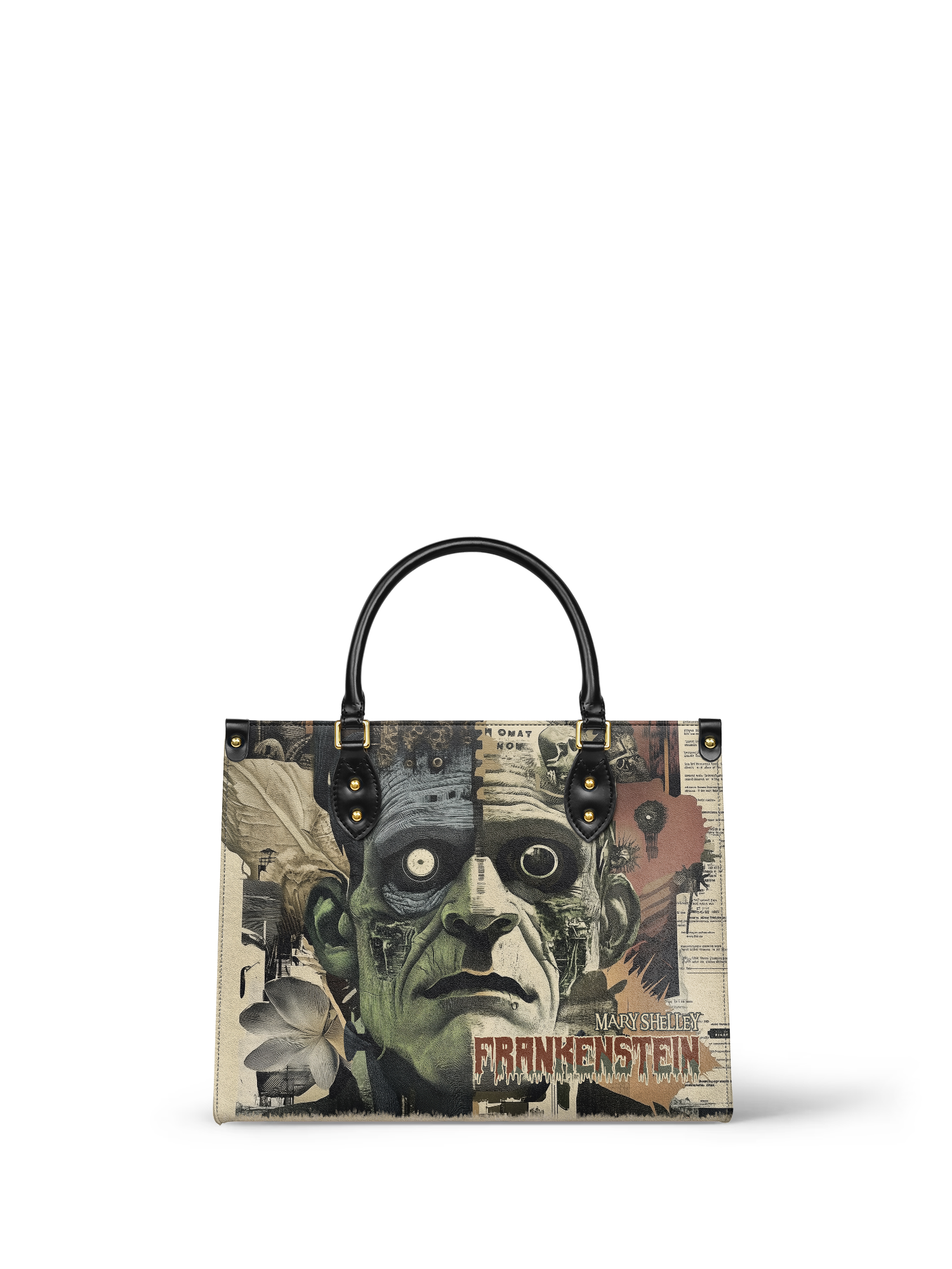 "Frankenstein" Old Parchment Leather Handbag