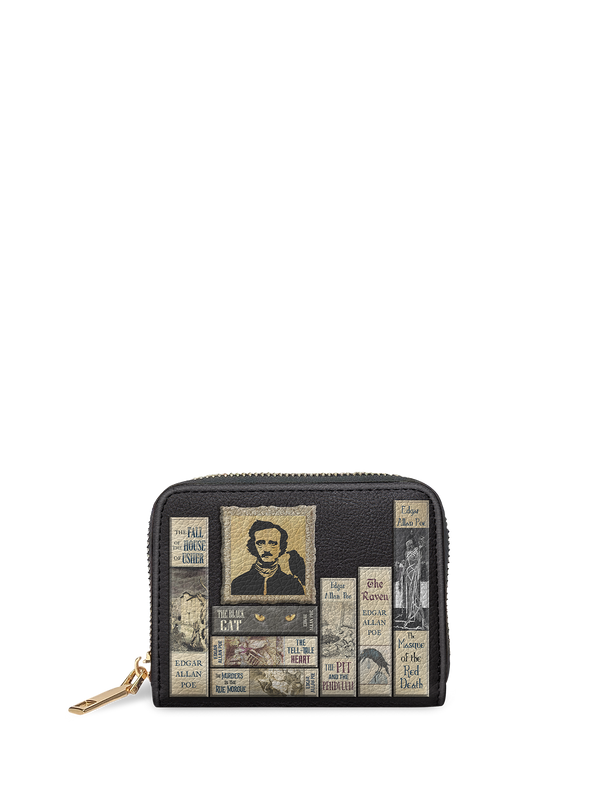 "Poe's Library" Ashen Black Mini Wallet