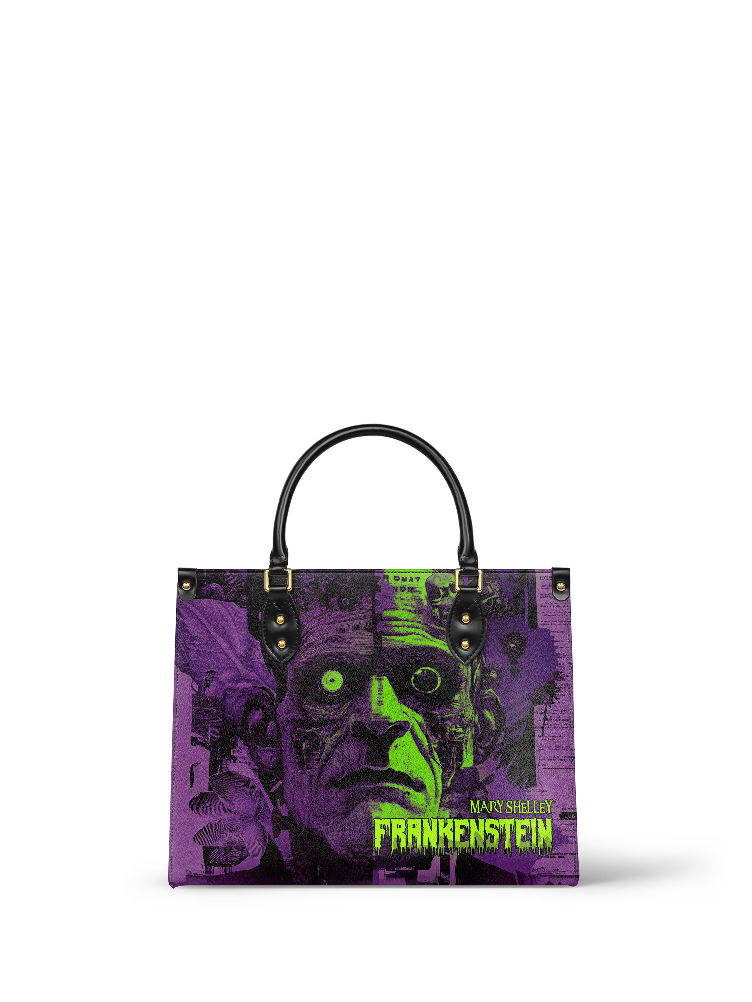 "Frankenstein" Lablight Violet Leather Handbag