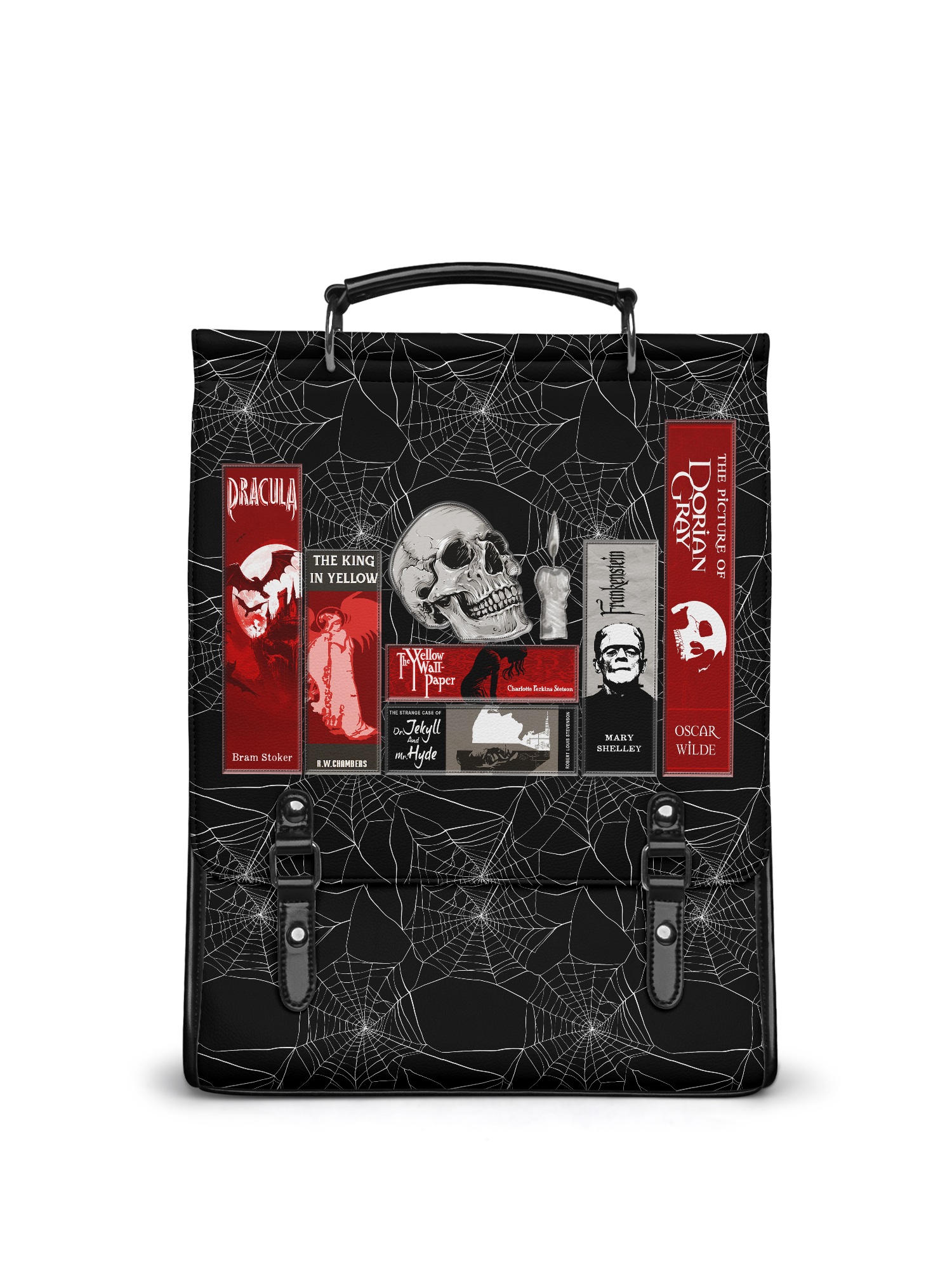 "The Codex of Gothic Tales" Black Widow’s Kiss Leather Backpack