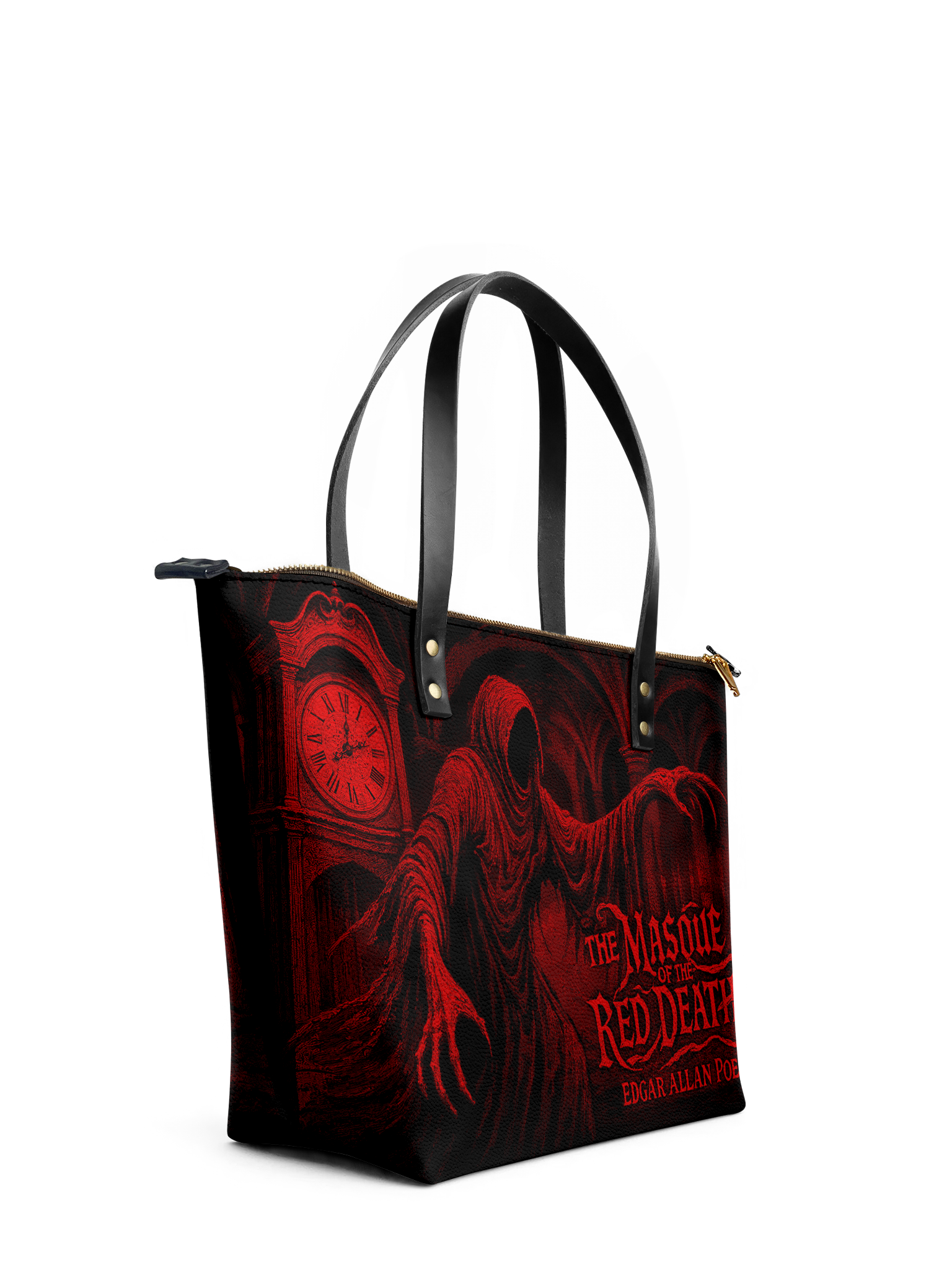 "The Masque Of The Red Death" Leather Tote Bag
