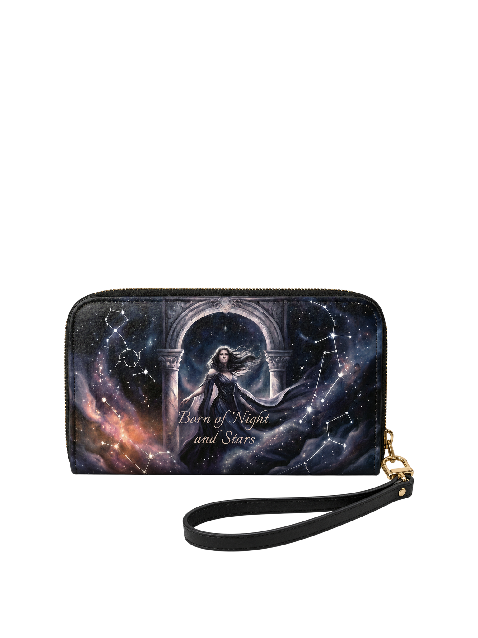 "Born of Night and Stars" Celestial Long Wallet